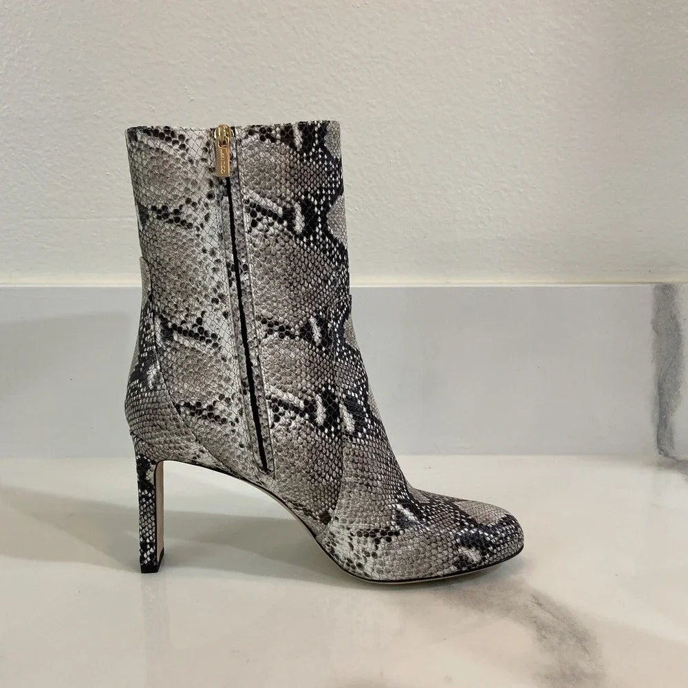 Jimmy Choo JC Boots Snakeskin Midcalf Python Ankle Boots Women's 10 EUR 40